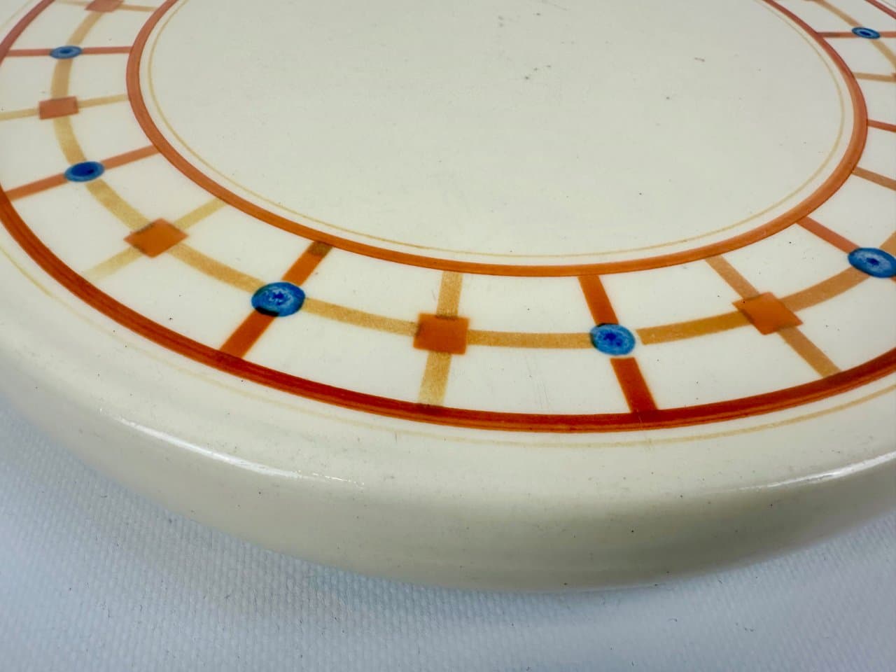 Talerz do ciasta Art déco, ivory white, ceramika, Niemcy, lata 40. - 152429