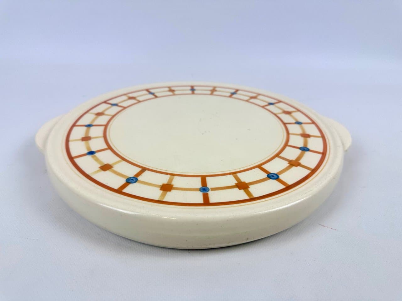 Talerz do ciasta Art déco, ivory white, ceramika, Niemcy, lata 40. - 152424