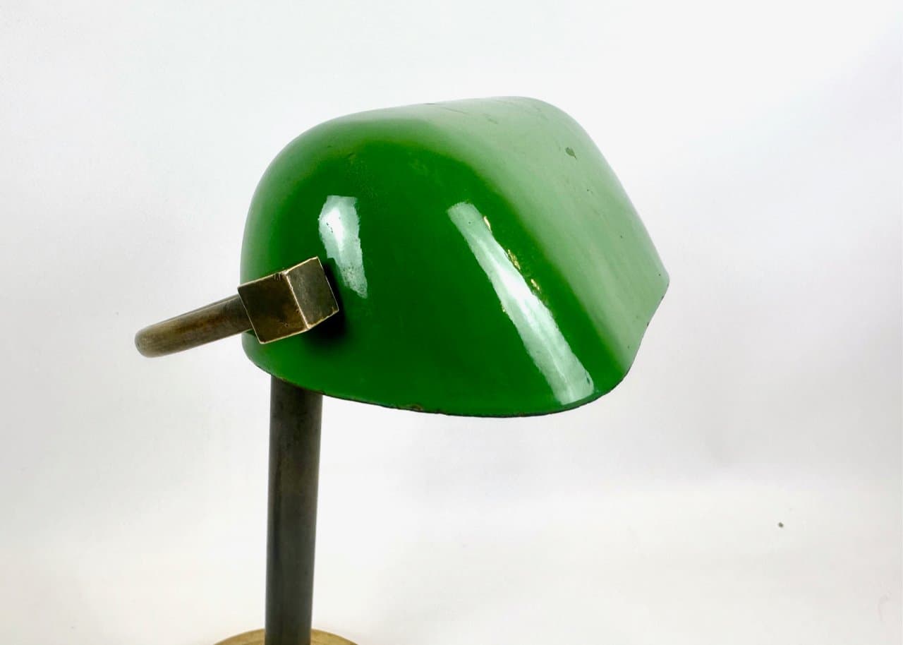 Table Lamp Art Deco, green, brass, Czech Republic, 1930s - 152445