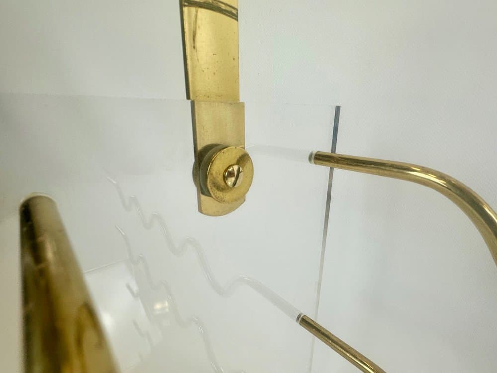 Wine Rack Hollywood Regency, transparent, acrylic brass, France, 1970s. - 152482