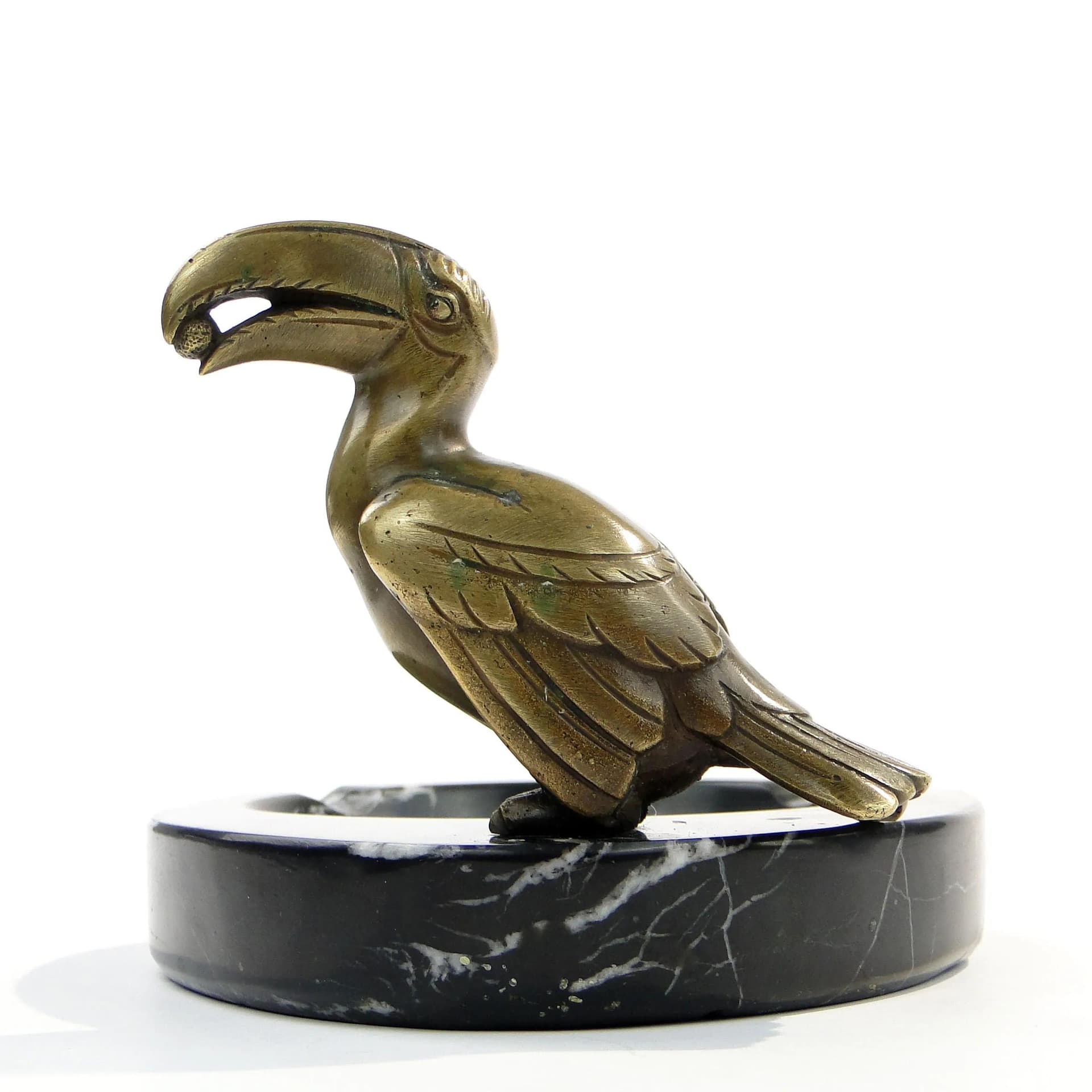 Desk Ashtray Art Deco, bronze, black marble, Austria, 1920s - 9142