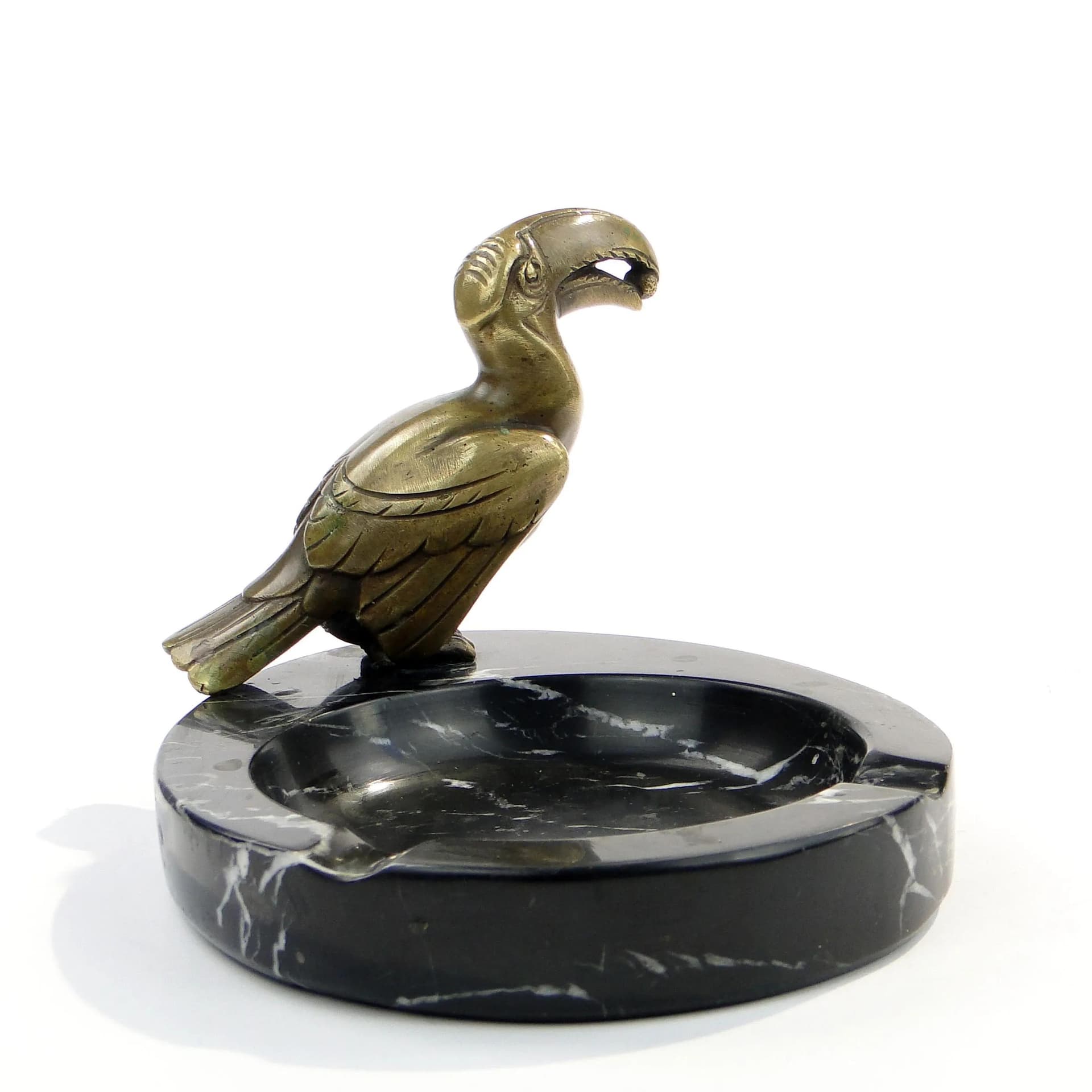 Desk Ashtray Art Deco, bronze, black marble, Austria, 1920s - 9138