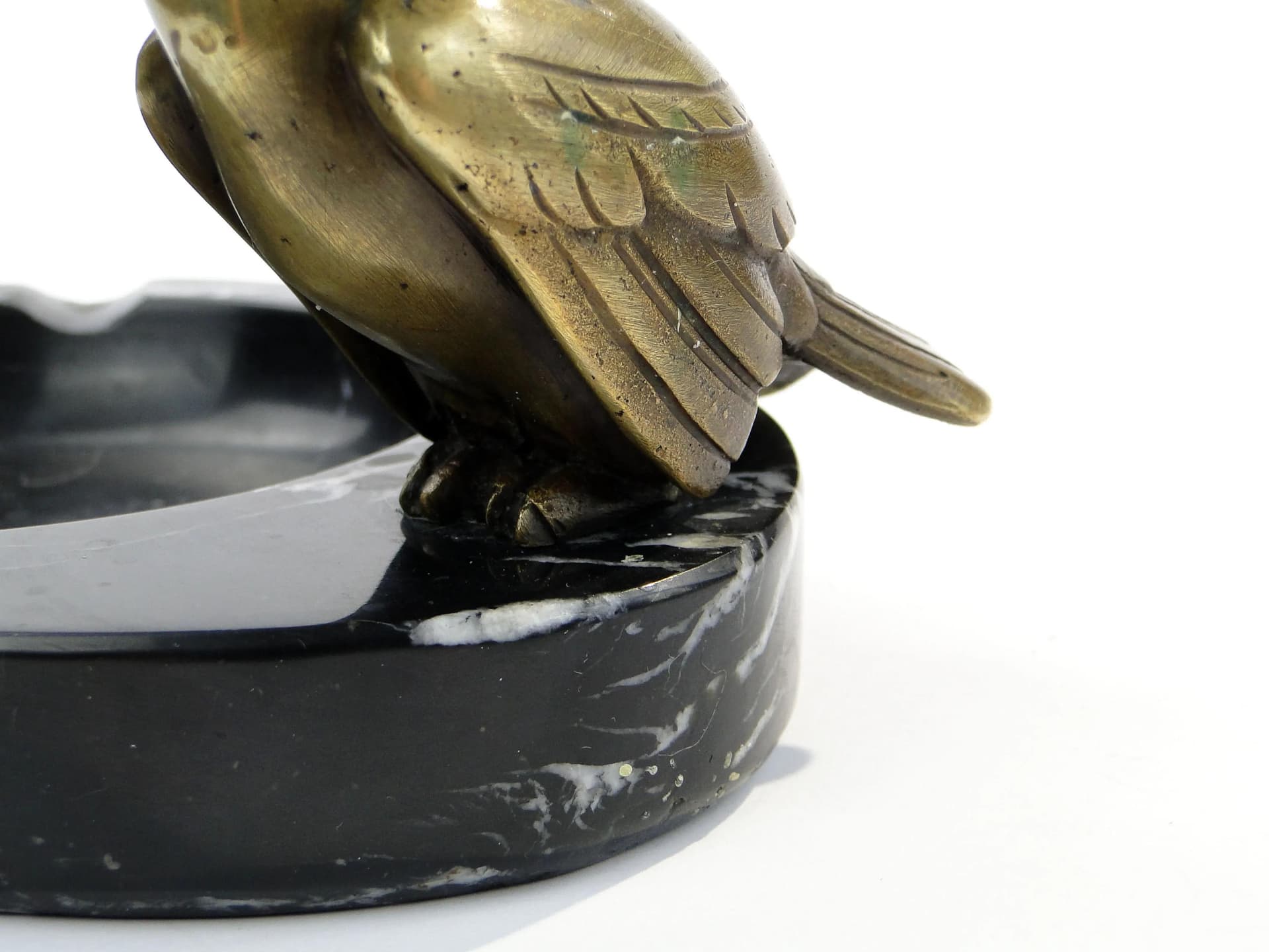 Desk Ashtray Art Deco, bronze, black marble, Austria, 1920s - 9141