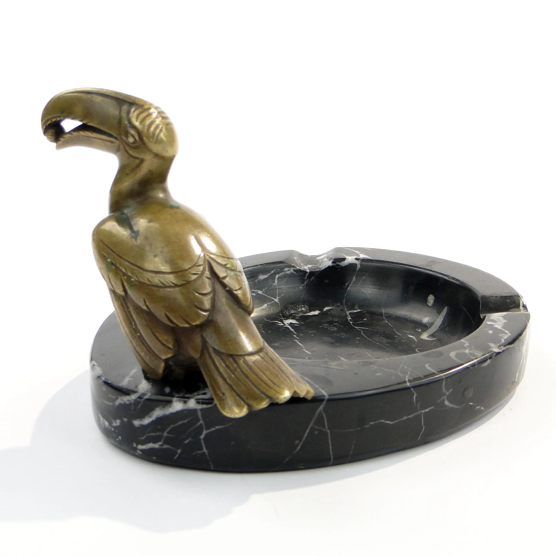 Desk Ashtray Art Deco, bronze, black marble, Austria, 1920s - 9144