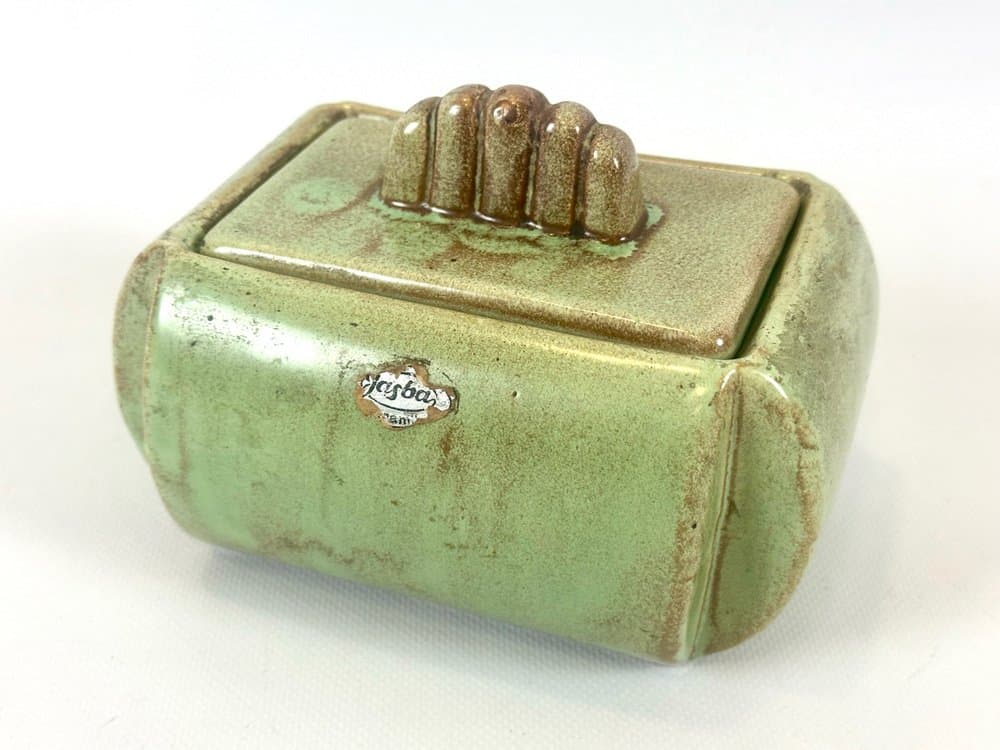 Bonbonniere Jasba, green ceramic, Germany, 1960s - 152512