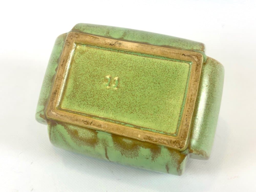 Bonbonniere Jasba, green ceramic, Germany, 1960s - 152520