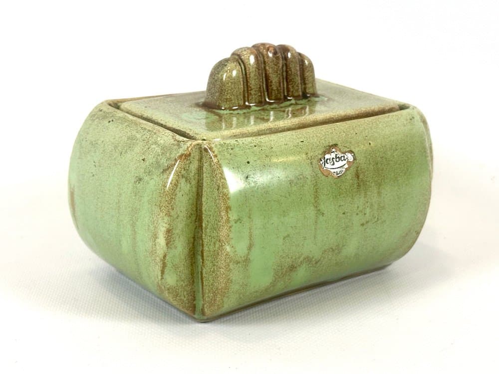 Bonbonniere Jasba, green ceramic, Germany, 1960s - 152514