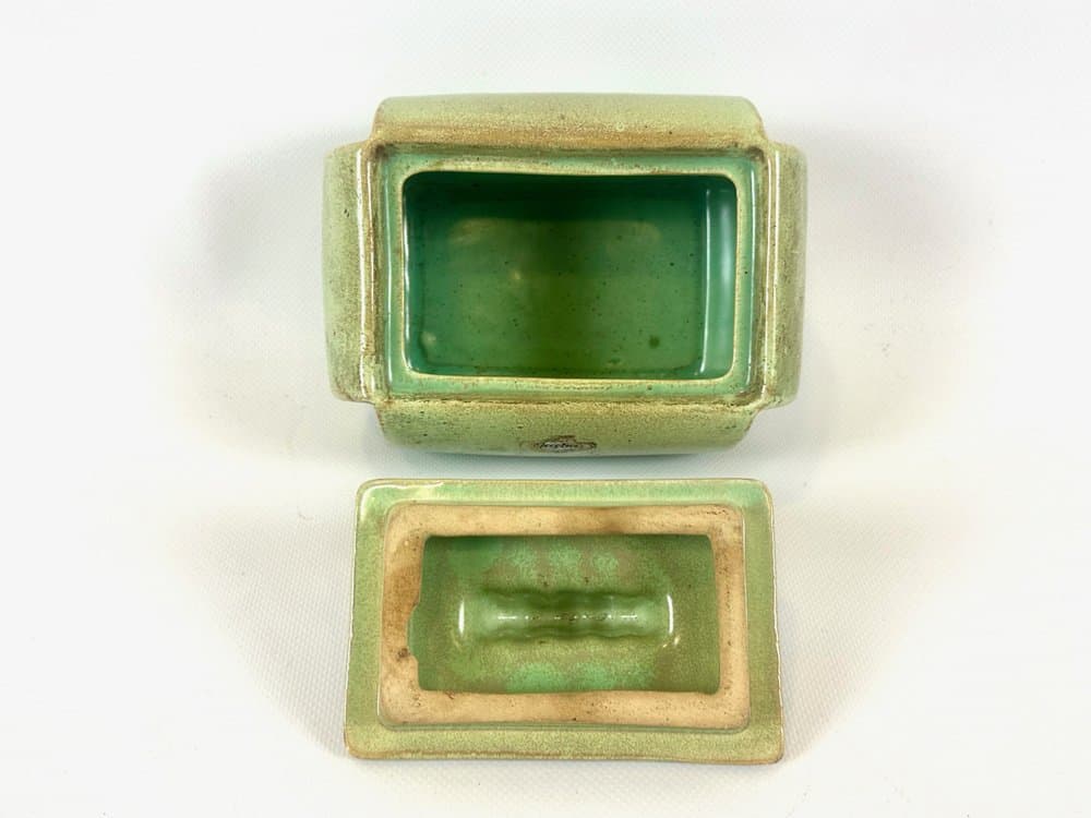 Bonbonniere Jasba, green ceramic, Germany, 1960s - 152519