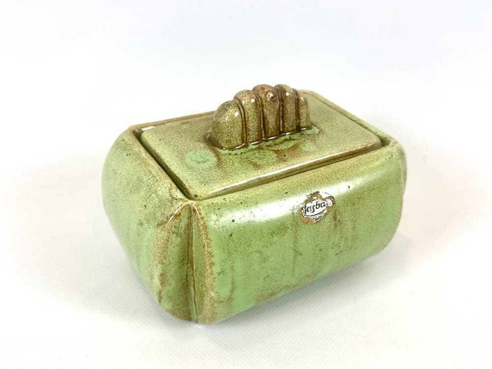 Bonbonniere Jasba, green ceramic, Germany, 1960s - 152521
