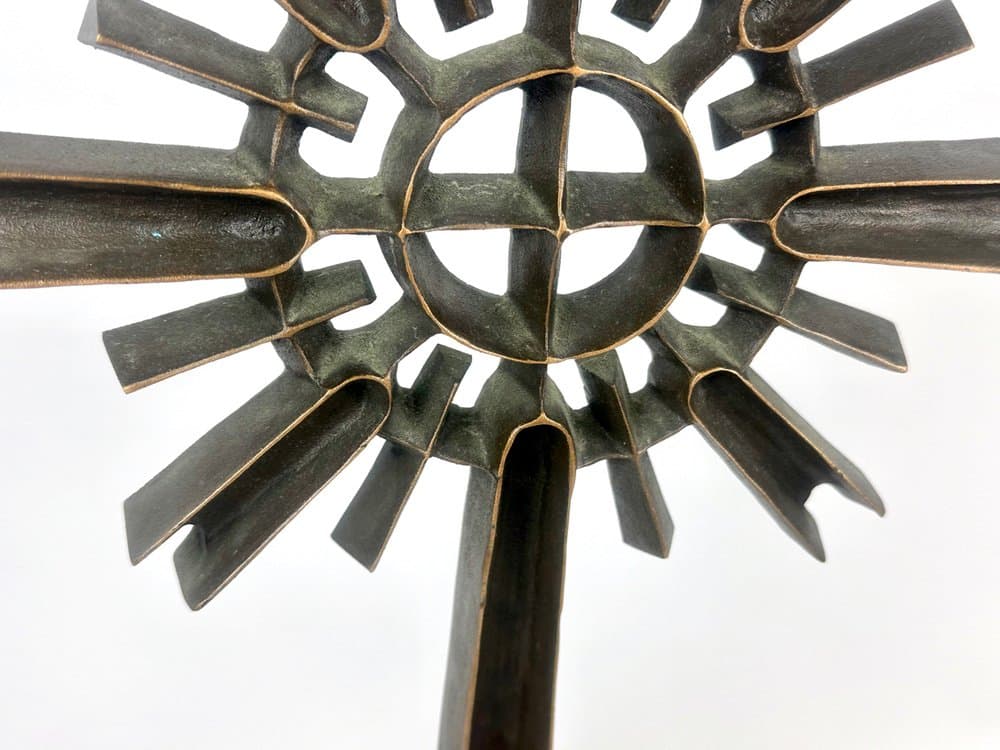 Krzyż pamiątkowy, brąz ciemnobrązowy, marmur ciemnobrązowy, Niemcy, lata 60. - 152528