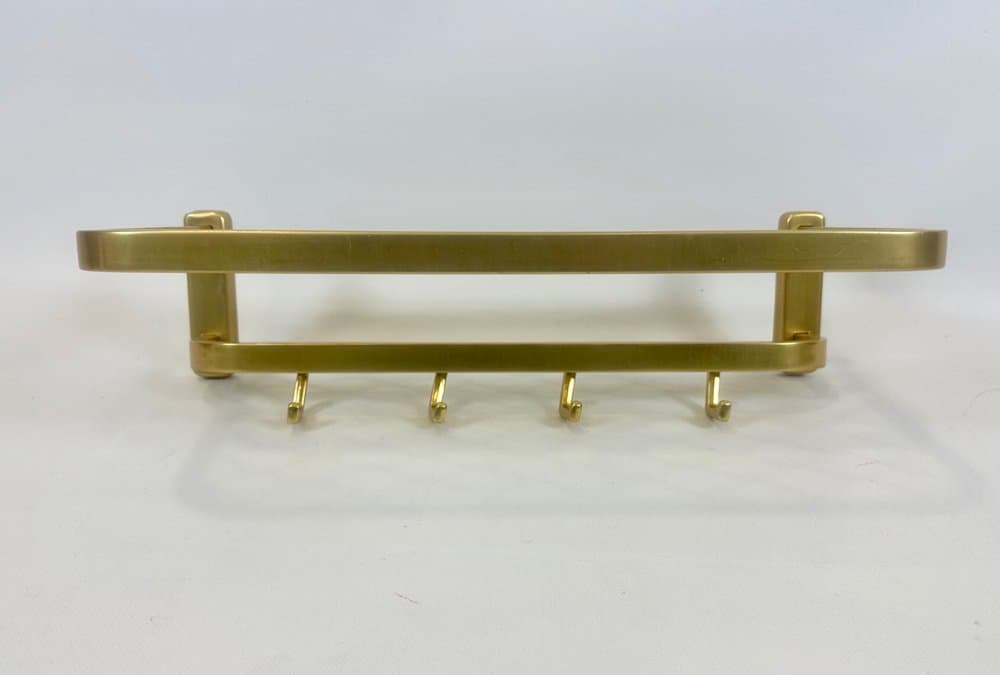 Wieszak ścienny, złoty, aluminium mosiądz, Niemcy, lata 60. - 152555