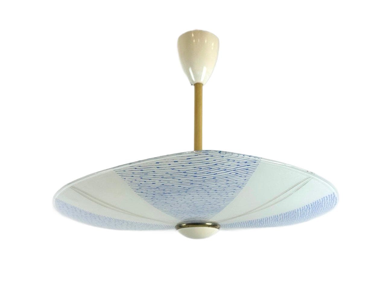 Pendant lamp, ivory glass, Czech Republic, 1960s.