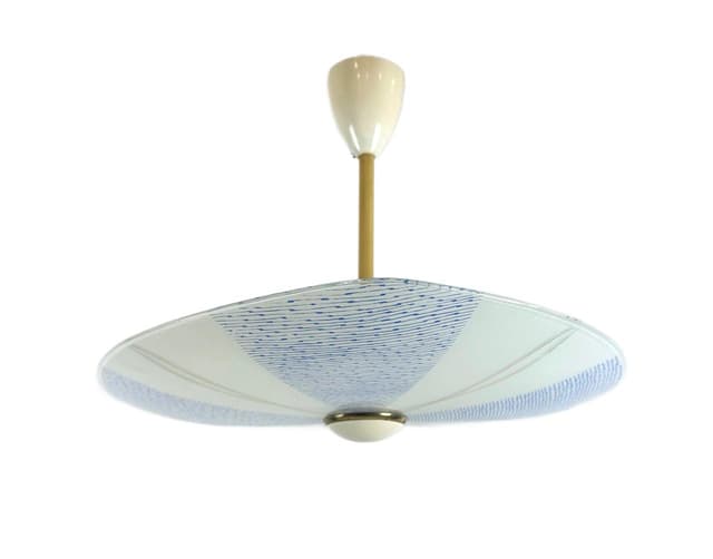 Pendant lamp, ivory glass, Czech Republic, 1960s. - DIMENSION