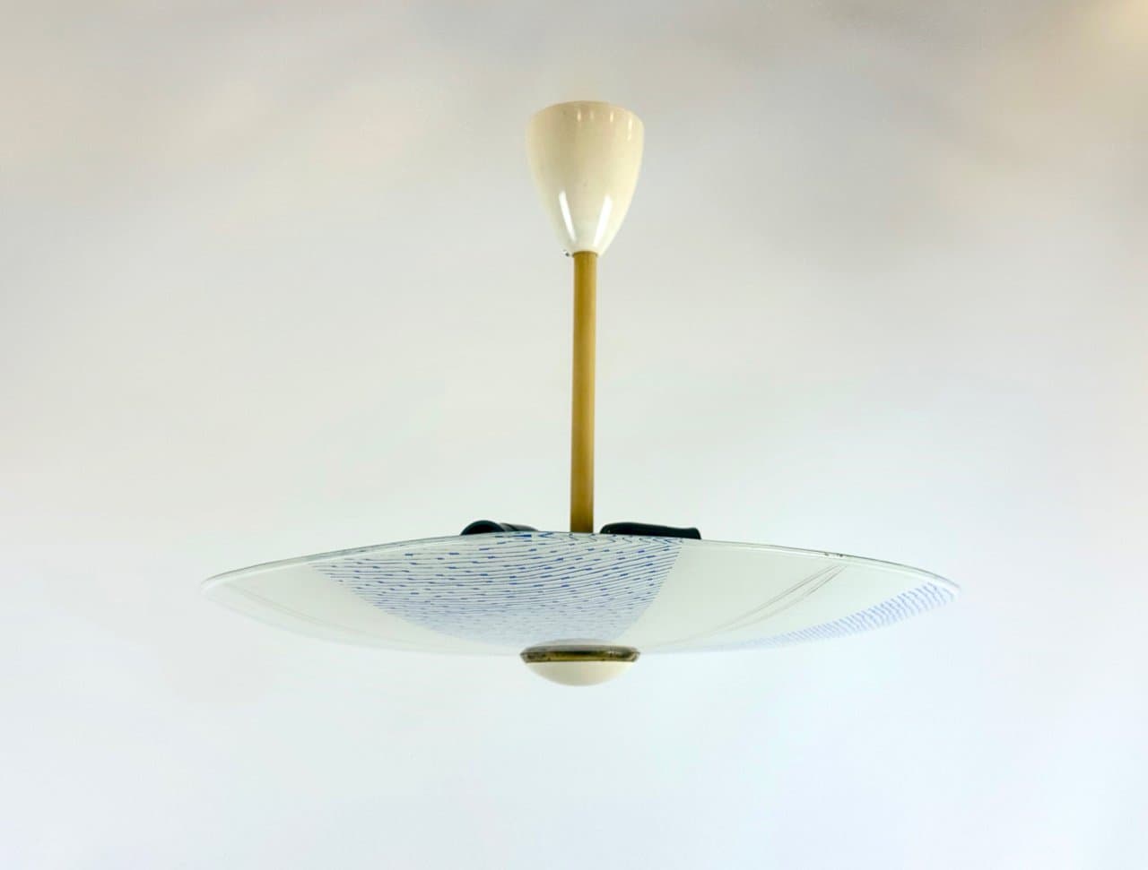 Pendant lamp, ivory glass, Czech Republic, 1960s. - 152573
