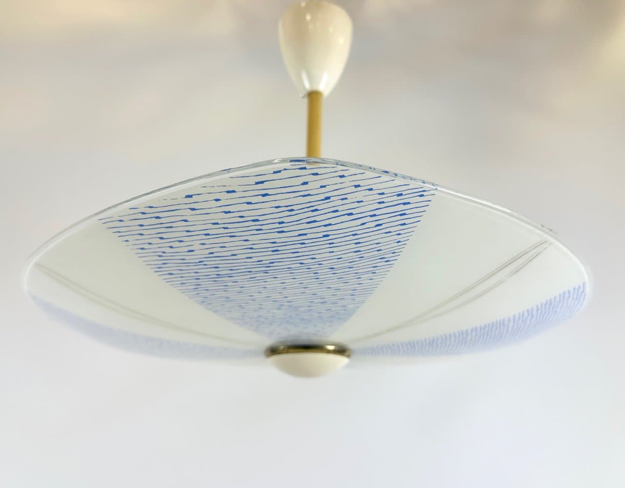 Pendant lamp, ivory glass, Czech Republic, 1960s. - 152572