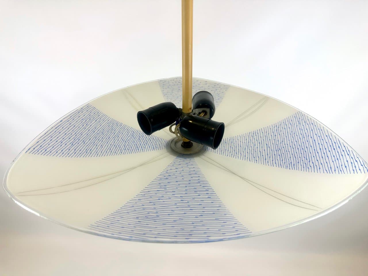 Pendant lamp, ivory glass, Czech Republic, 1960s. - 152575