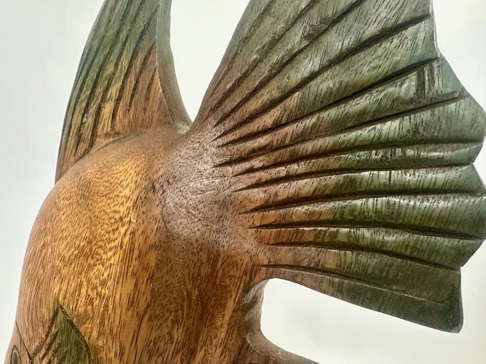 Para podpórek do książek Fish, multikolor, drewno, lata 60. - 152607