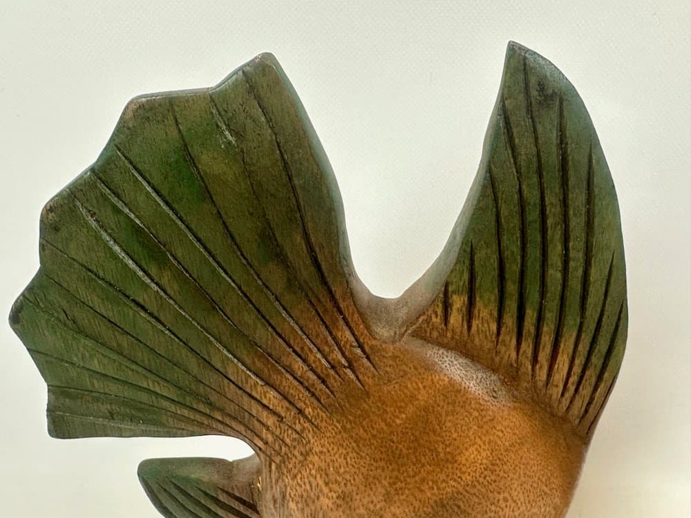 Para podpórek do książek Fish, multikolor, drewno, lata 60. - 152614