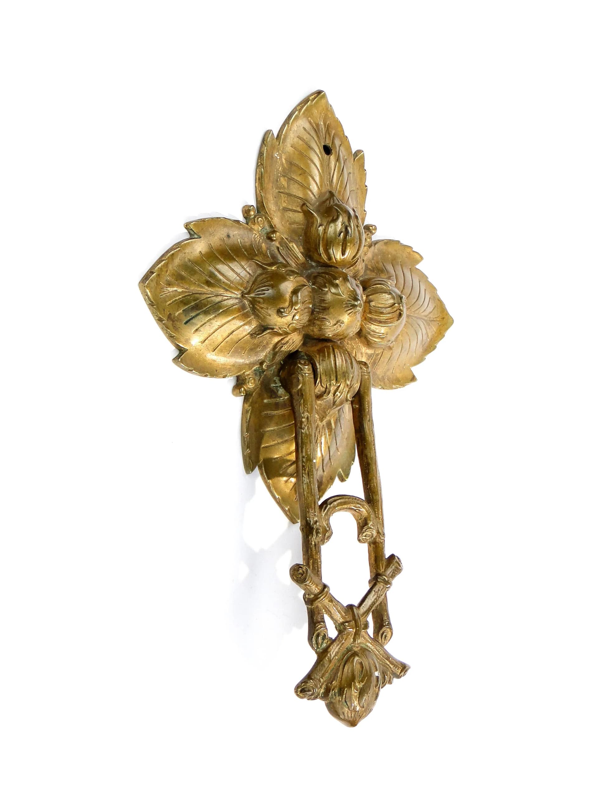 Art Nouveau Door Knocker, Gilded Bronze, France, Early 20th c. - 9125