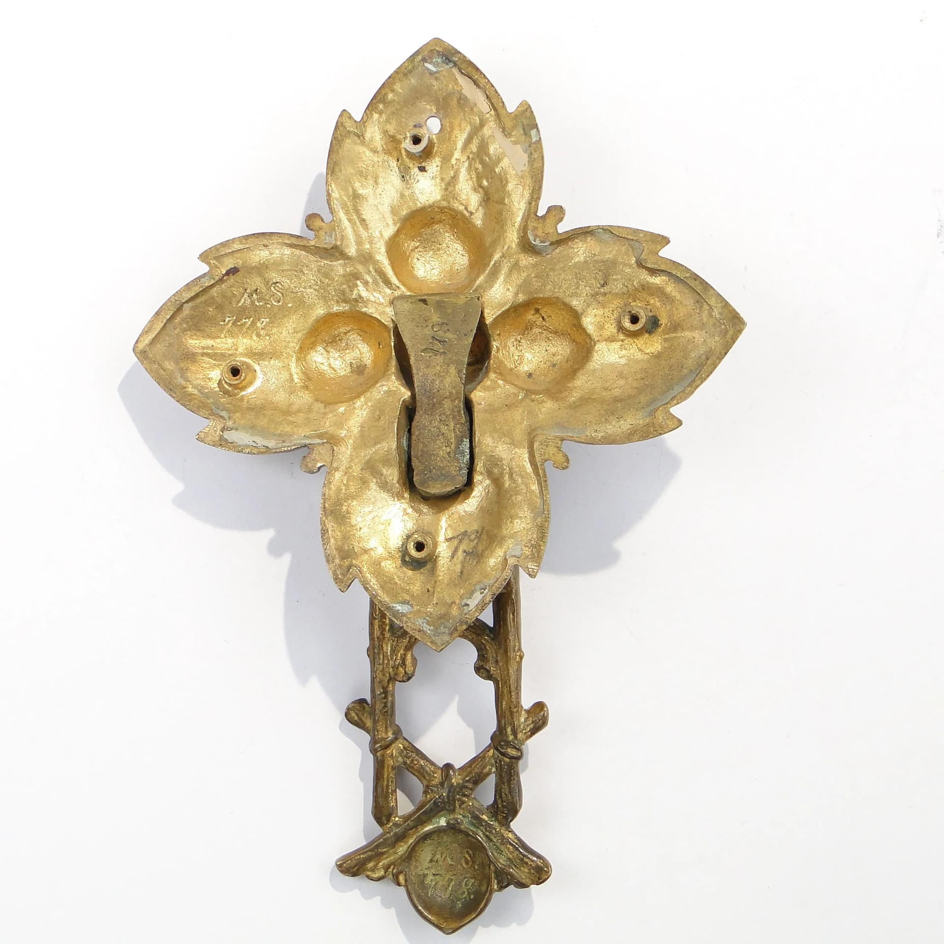 Art Nouveau Door Knocker, Gilded Bronze, France, Early 20th c. - 9123