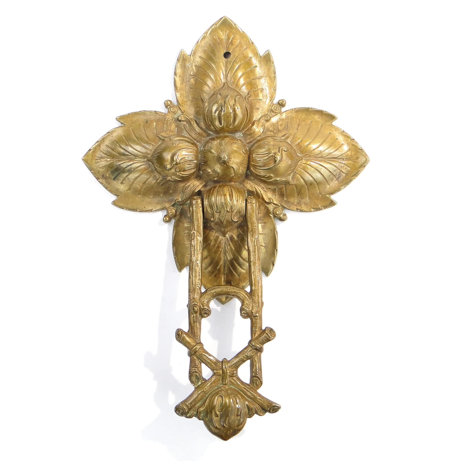Art Nouveau Door Knocker, Gilded Bronze, France, Early 20th c. - 9128
