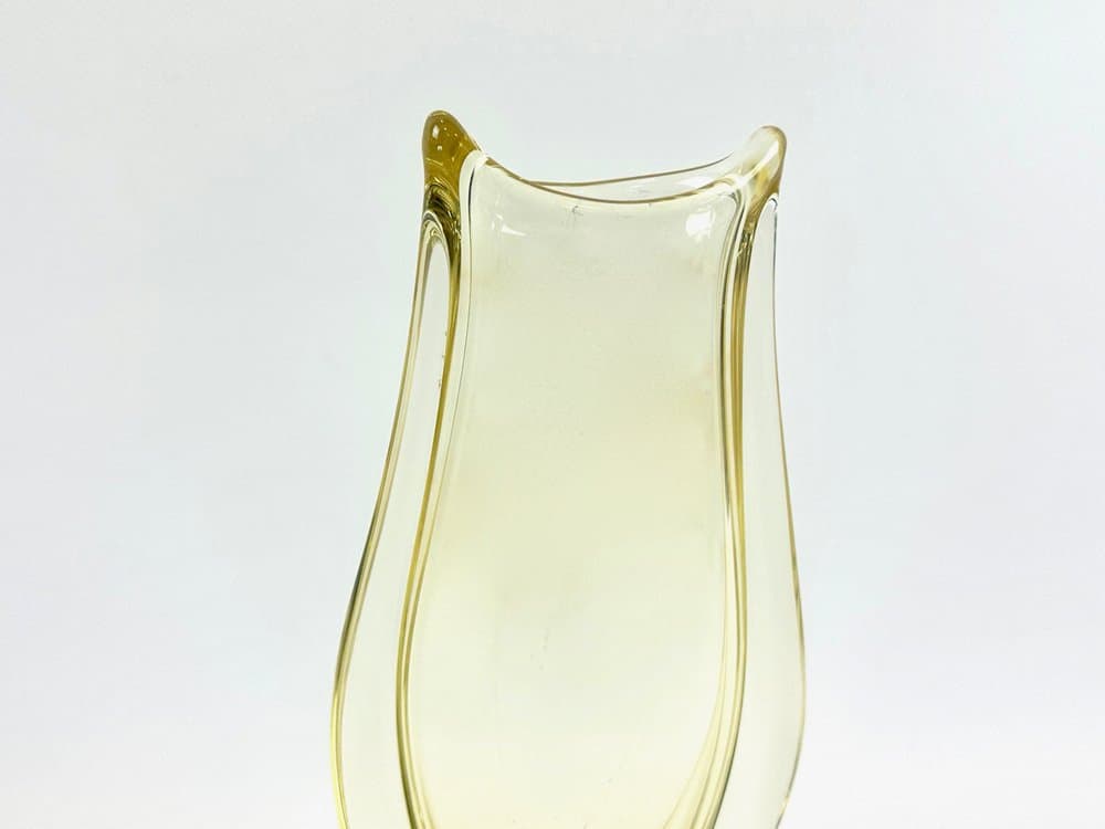 Vase, yellow glass, by M. Klinger, Czech Republic, 1960s. - 152710