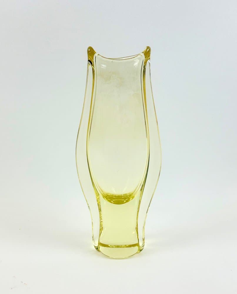 Vase, yellow glass, by M. Klinger, Czech Republic, 1960s. - 152698