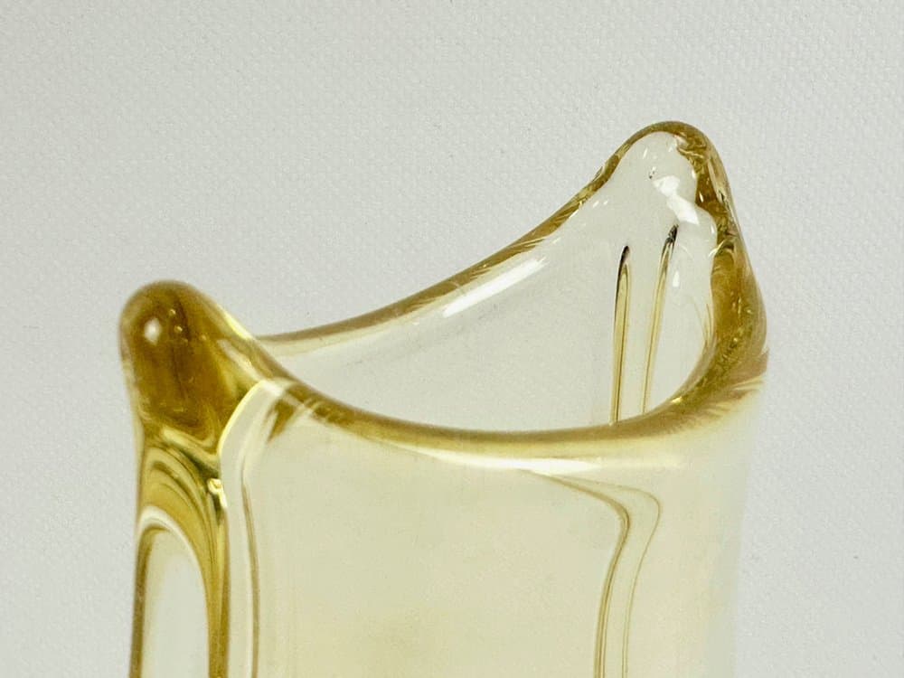 Vase, yellow glass, by M. Klinger, Czech Republic, 1960s. - 152699