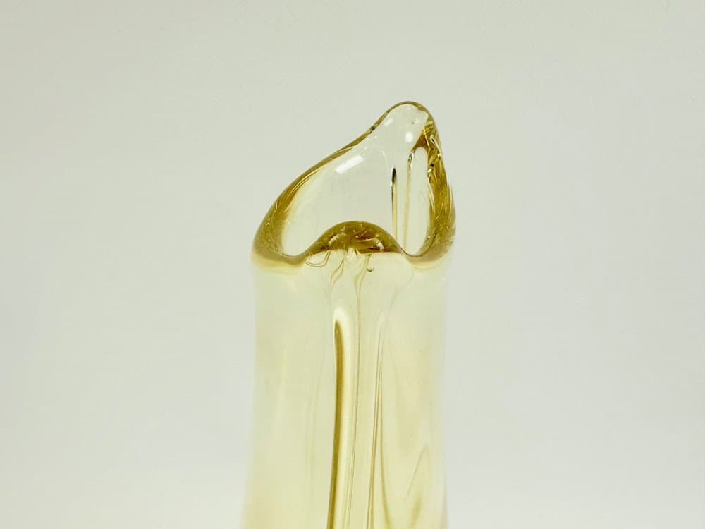 Vase, yellow glass, by M. Klinger, Czech Republic, 1960s. - 152709