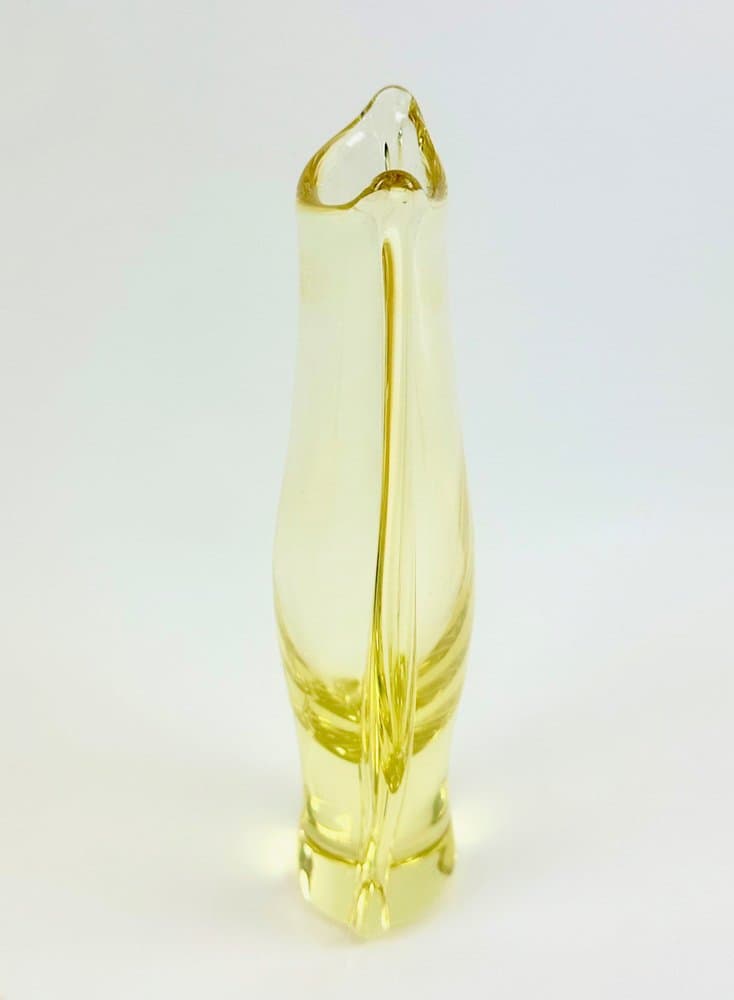 Vase, yellow glass, by M. Klinger, Czech Republic, 1960s. - 152707