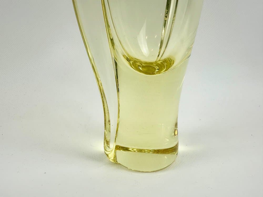 Vase, yellow glass, by M. Klinger, Czech Republic, 1960s. - 152705