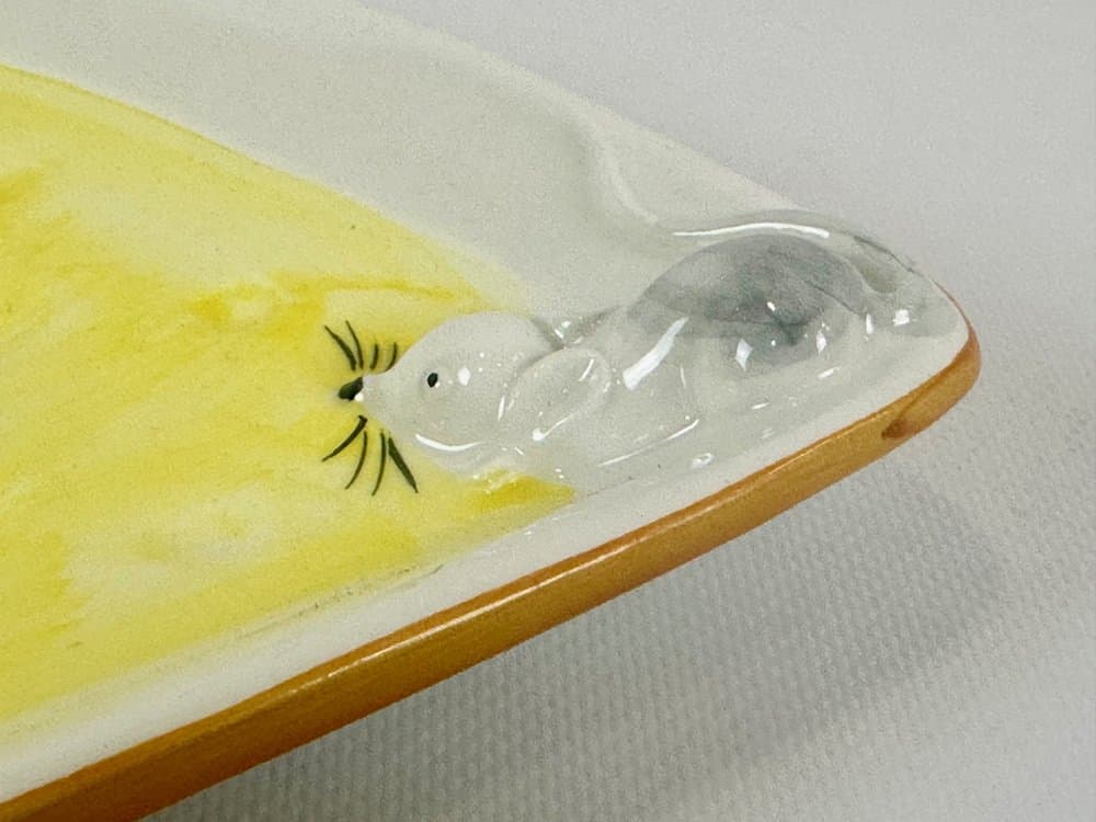 Półmisek do sera Bassano, kość słoniowa żółty, ceramika, Włochy, lata 70. - 152712