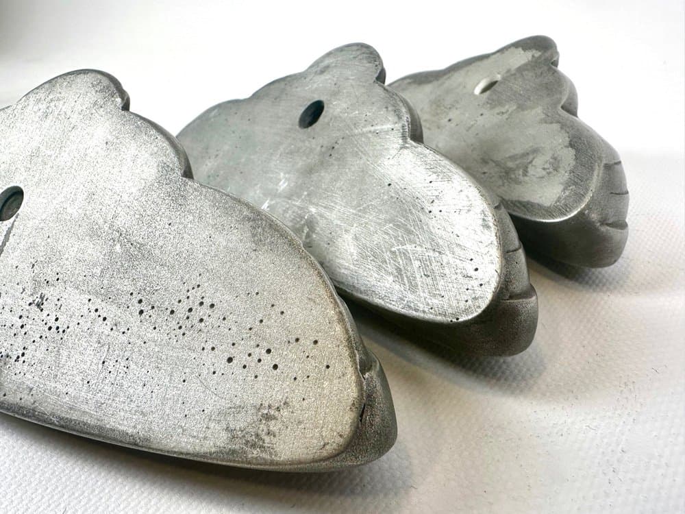 zestaw trzech rzeźb ściennych Space Age, srebrny, gips, Wielka Brytania, lata 60. - 152726