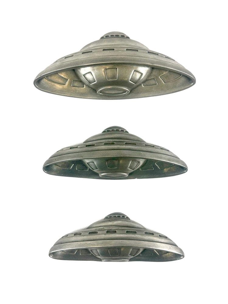 zestaw trzech rzeźb ściennych Space Age, srebrny, gips, Wielka Brytania, lata 60. - 148568