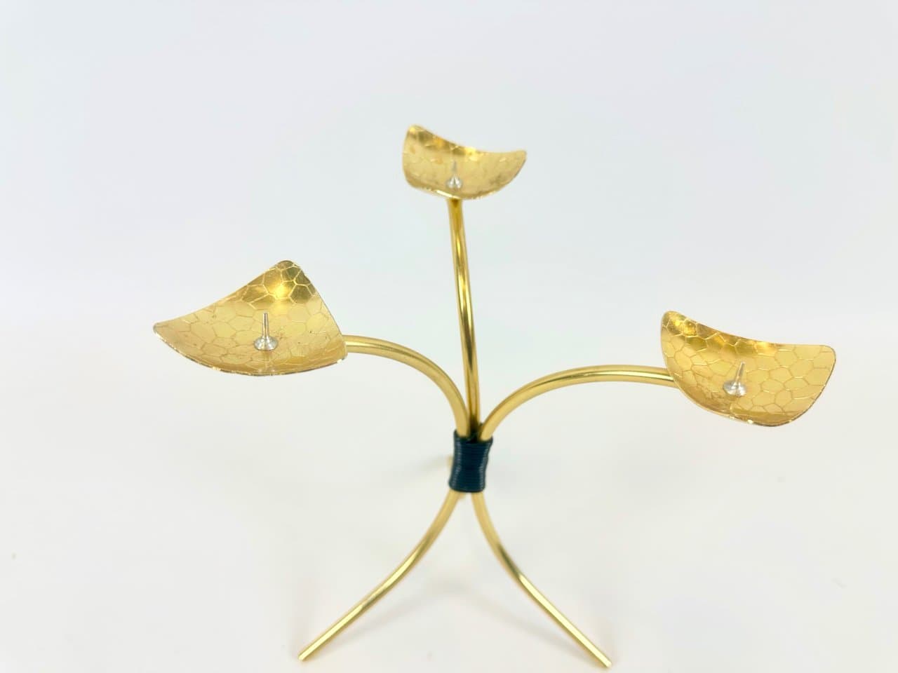 Świecznik, złoty, mosiądz aluminium, Niemcy, lata 60. - 152853