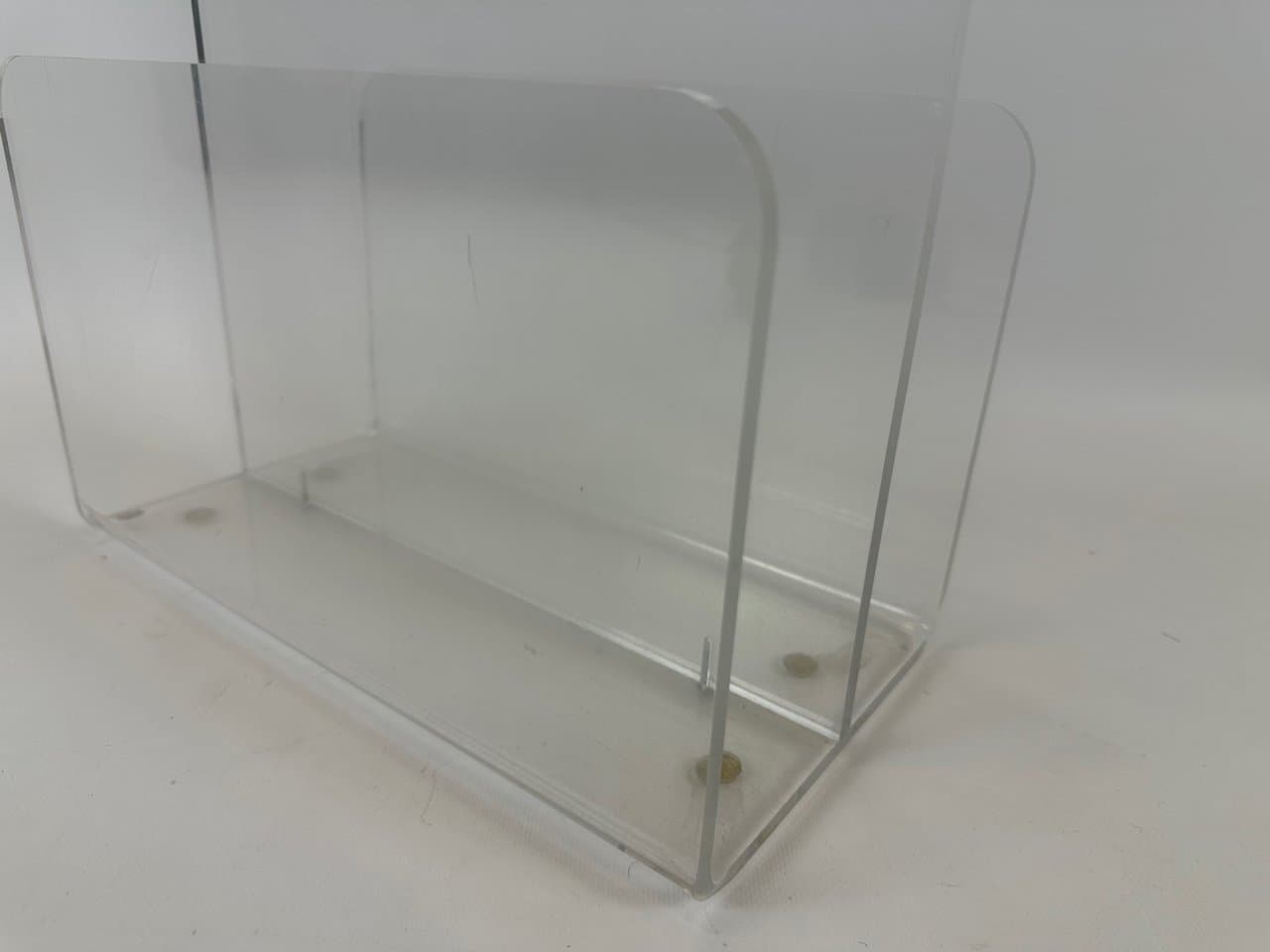 Stojak na czasopisma, transparentny, akryl, Niemcy, lata 70. - 152857