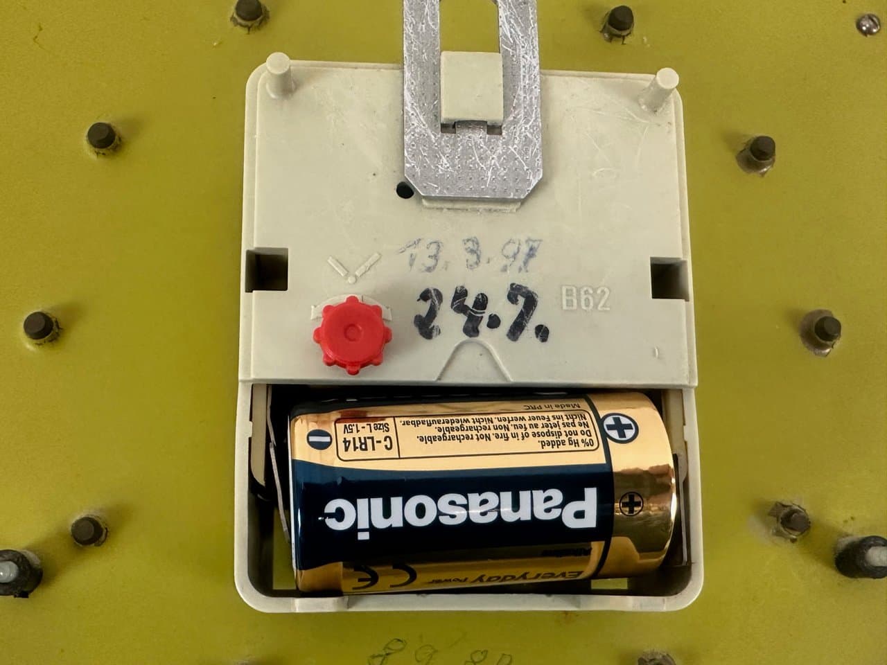 Zegar ścienny, brązowy, teak mosiądz, Niemcy, lata 60. - 152862