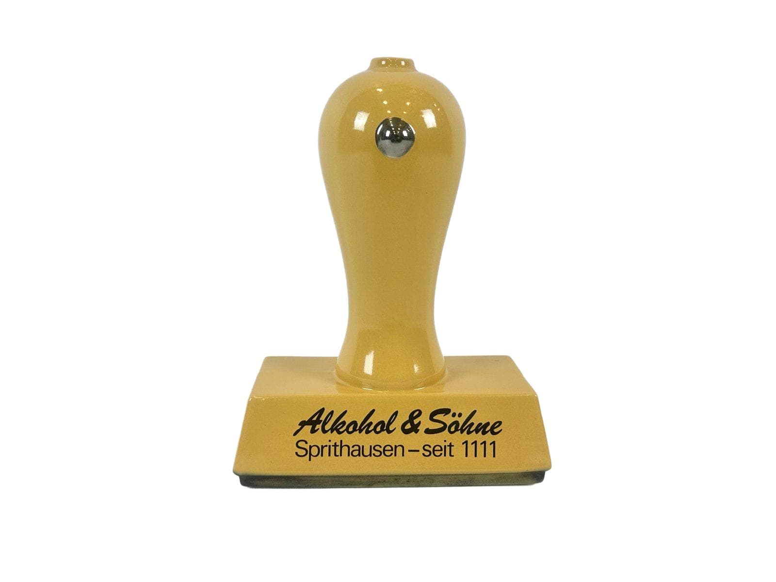 Butelka na likier, żółty, ceramika, Niemcy, lata 80.