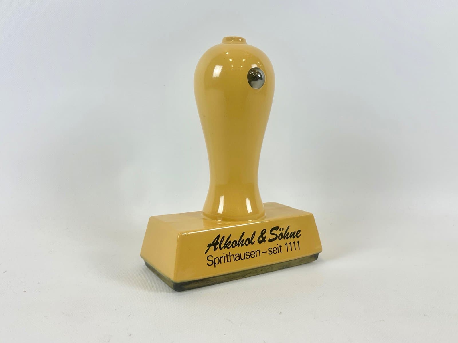 Butelka na likier, żółty, ceramika, Niemcy, lata 80. - 152869