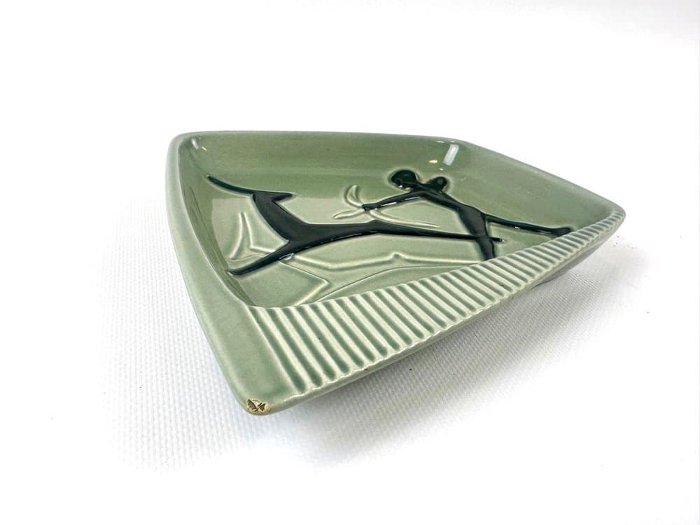 Talerz ceramiczny oliwkowy, proj. S. A. Holm Sørensen, Dania, lata 60. - 152979