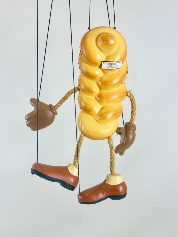 Figurka marionetka, wielokolorowa, drewno, Niemcy, lata 70. - 152987