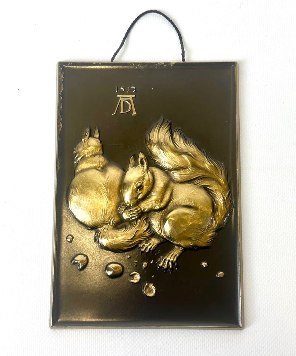 Plakieta ścienna Wiewiórki, złoty, brąz, Niemcy, lata 70. - 153024