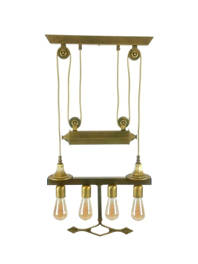Pendant lamp Art Deco, golden brass, 1930s - DIMENSION