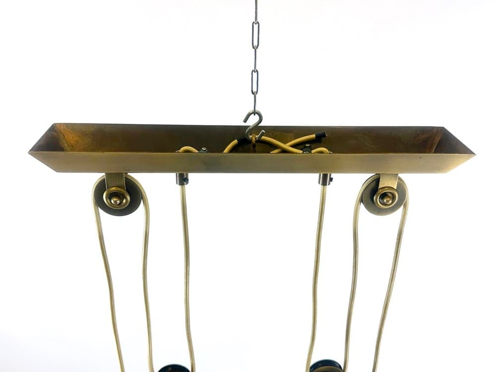 Pendant lamp Art Deco, golden brass, 1930s - 153041