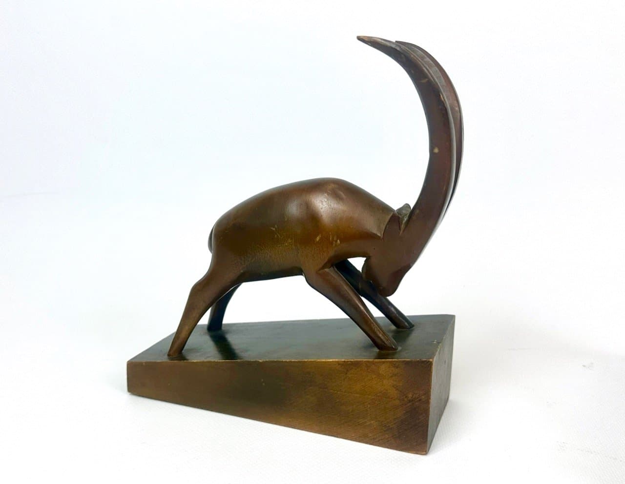 Para podstawek na książki Art déco, brązowy ciemny, buk, Rhön Kunst, Niemcy, lata 30. - 153061