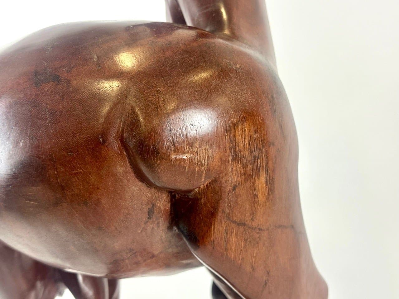 Rzeźba podłogowa antylopa, mahoniowy brąz, mahoń, Kenia, lata 60. - 153069