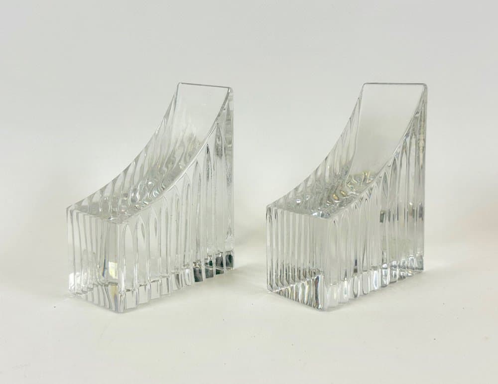 Komplet podpórek do książek, kryształ transparentny, Niemcy, lata 70. - 153121