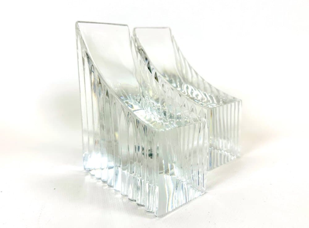 Komplet podpórek do książek, kryształ transparentny, Niemcy, lata 70. - 153117