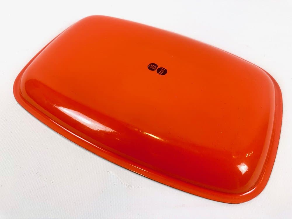 Serving tray, orange metal, Germany, 1970s. - 153128