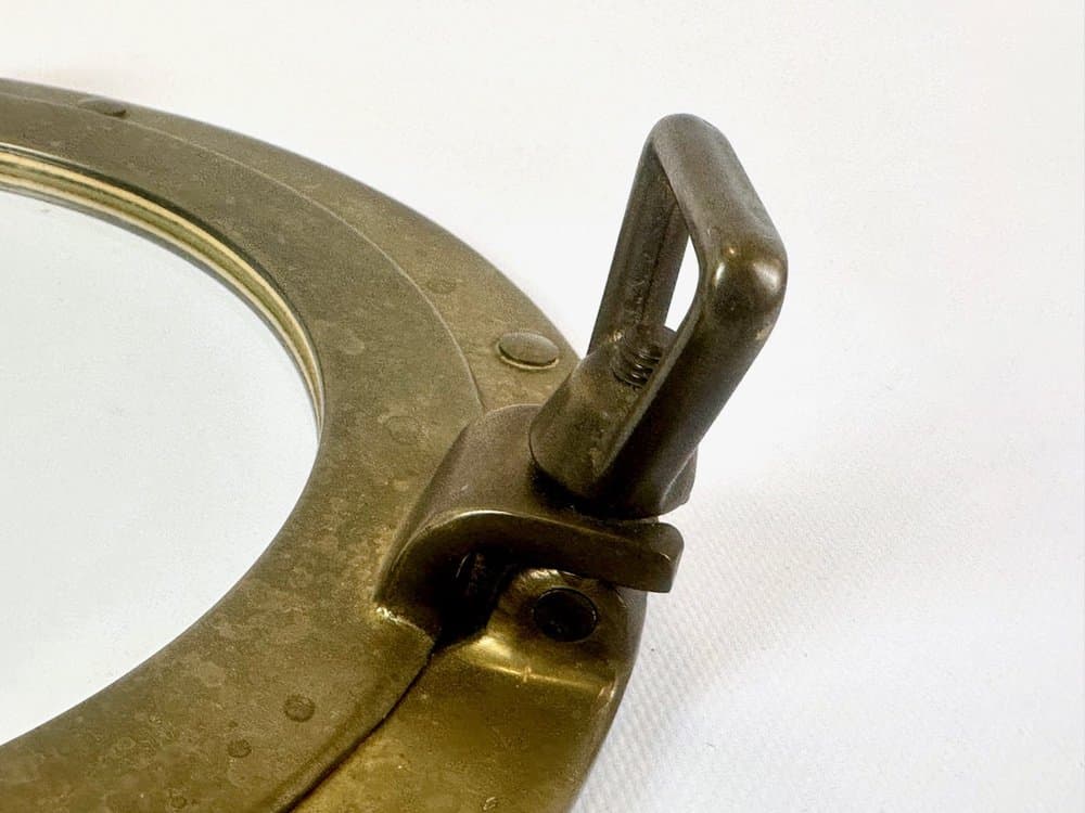Wall mirror porthole, golden brass, 1960s - 153133